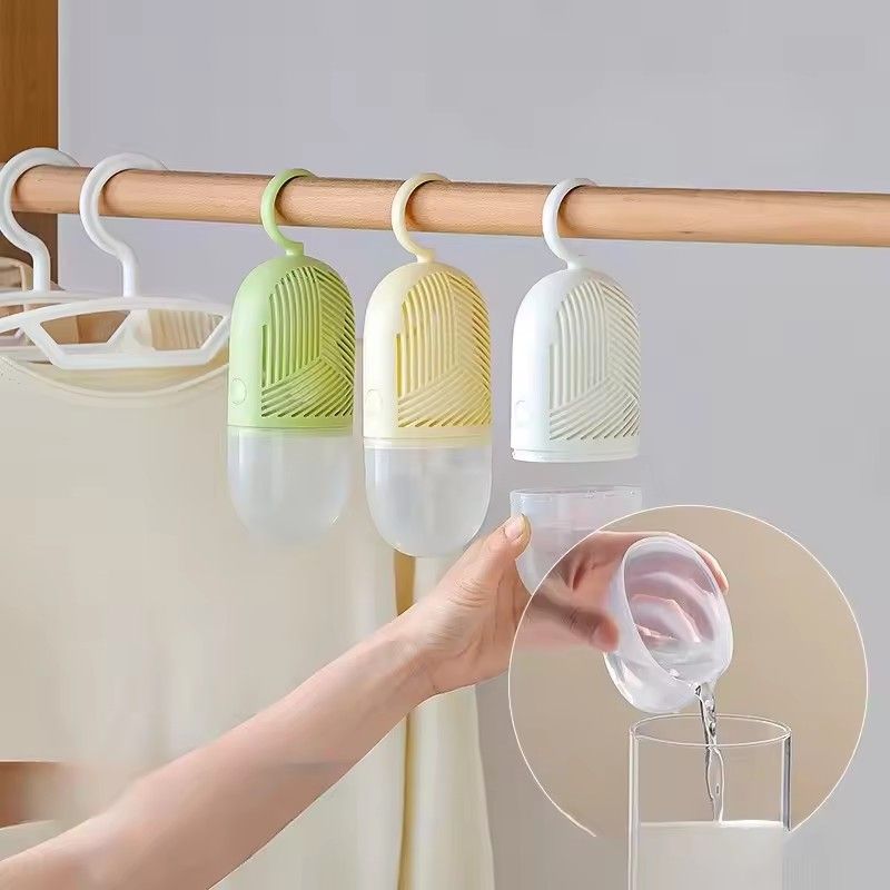 Clothes Dehumidification Box Reusable Hanging Dehumidifier Packs Anti-Mold with Water Collector&Hook for Wardrobe Closet Cabinet