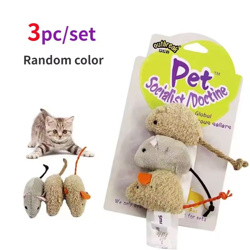 3Pcs New Plush Simulation Mouse Cat Toy Bite Resistance Plush Mouse Cat Scratch Interactive Mouse Toy Palying Toy For Cat Kitten