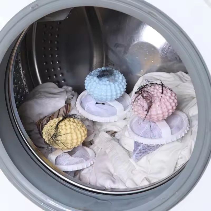 1pc 2 in 1 Laundry Balls Convex Filter Reusable Home Washing Machine Clothes Softener Hair Remove Dirt Clean Solid Laundry Balls