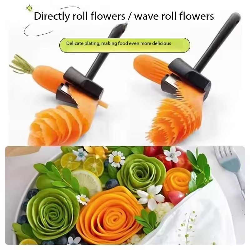 Creative Manual Spiral Slicers Vegetable Cutter Spiral Peeler Fruits Device Cooking Gadget Kitchen Roll Flower Decorative Tool