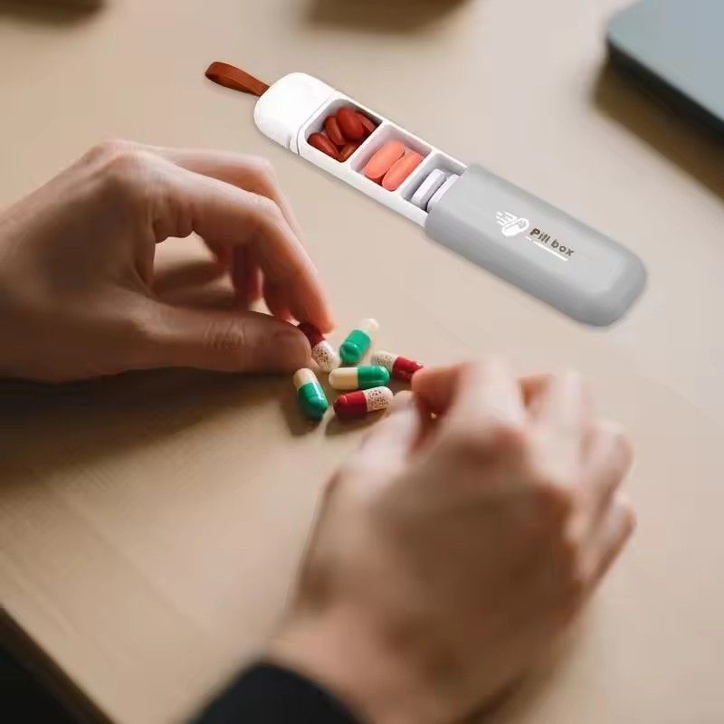 1pc Compact Portable Mini Daylight-Proof Medicine Box Small Pill Organizer Travel-Size Drug Storage Container