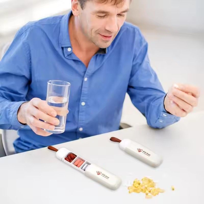 1pc Compact Portable Mini Daylight-Proof Medicine Box Small Pill Organizer Travel-Size Drug Storage Container