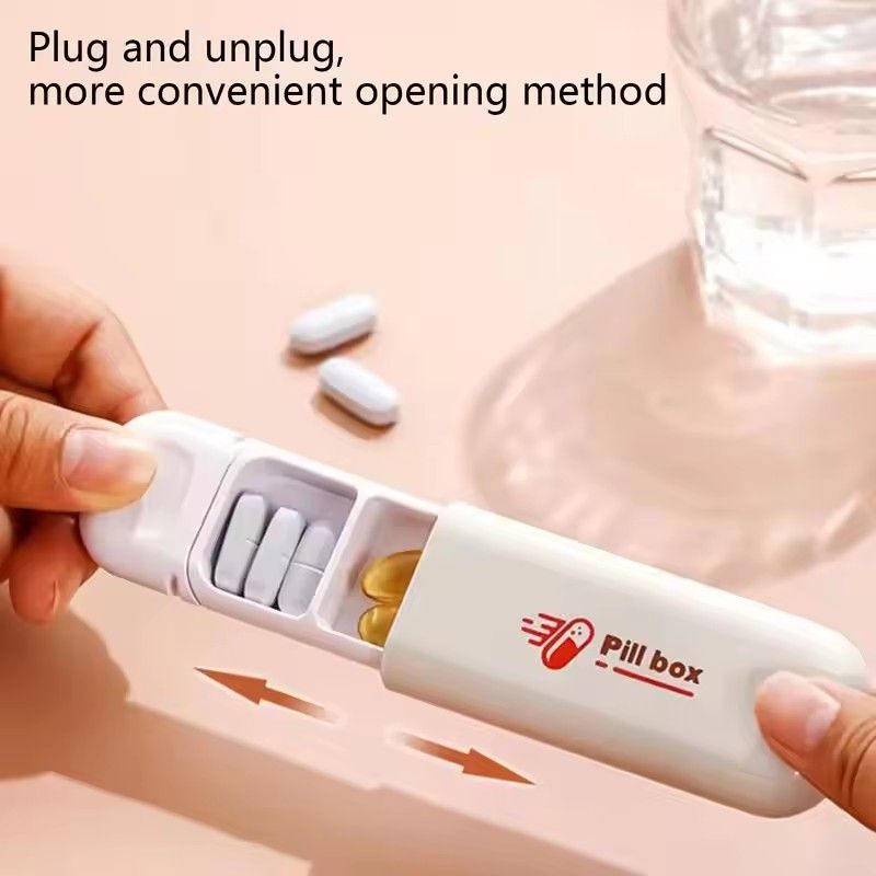1pc Compact Portable Mini Daylight-Proof Medicine Box Small Pill Organizer Travel-Size Drug Storage Container