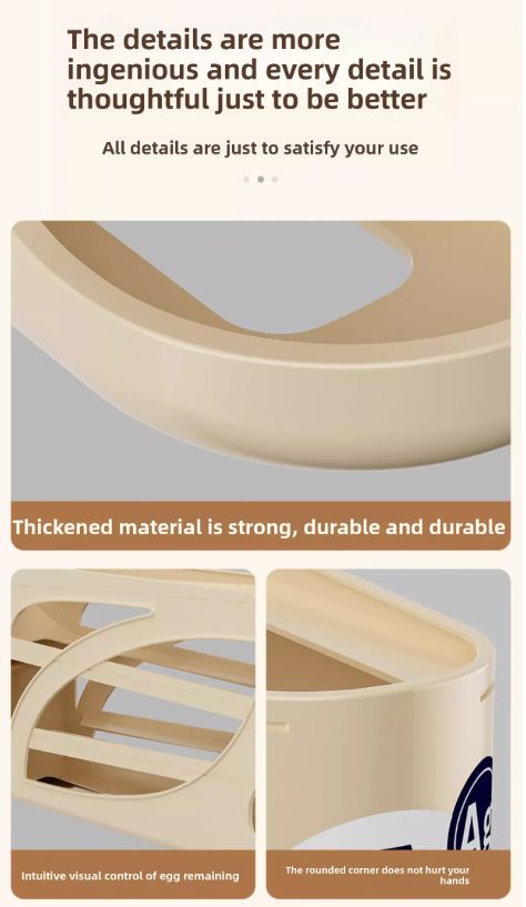 Rolling Slide Egg Storage Box Large Capacity Egg Roller Rack Fridge Side Door Storage Rack Space Saving For Kitchen Refrigerator