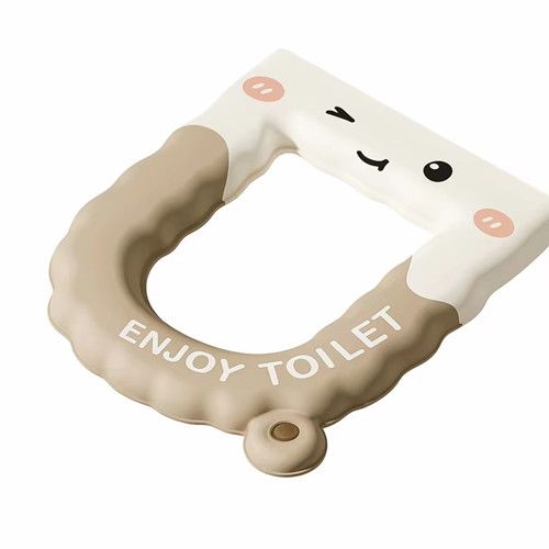 Universal Adhesive Waterproof And Anti Slip Toilet Seat Cover Cartoon Handheld Toilet Seat Gasket Reusable Bathroom Accessory