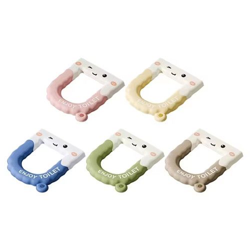 Universal Adhesive Waterproof And Anti Slip Toilet Seat Cover Cartoon Handheld Toilet Seat Gasket Reusable Bathroom Accessory
