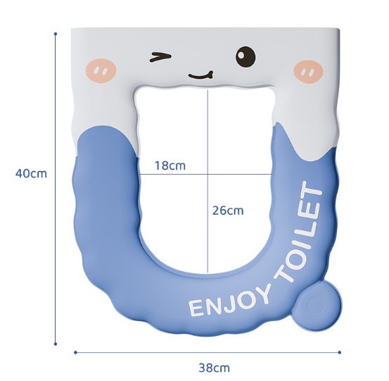 Universal Adhesive Waterproof And Anti Slip Toilet Seat Cover Cartoon Handheld Toilet Seat Gasket Reusable Bathroom Accessory