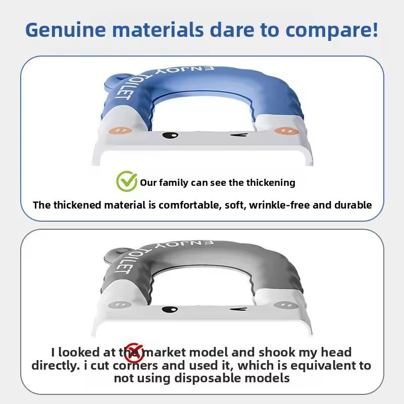 Universal Adhesive Waterproof And Anti Slip Toilet Seat Cover Cartoon Handheld Toilet Seat Gasket Reusable Bathroom Accessory
