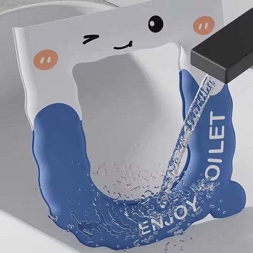 Universal Adhesive Waterproof And Anti Slip Toilet Seat Cover Cartoon Handheld Toilet Seat Gasket Reusable Bathroom Accessory