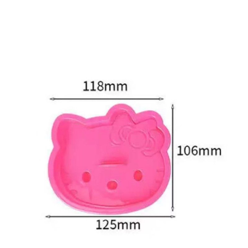 1pc Kawaii 3D Pink Hello Kitty Cookie Baking Mold Cute Cartoon Bow Cake Rice Ball Seal Baking Tool Stamping Gift