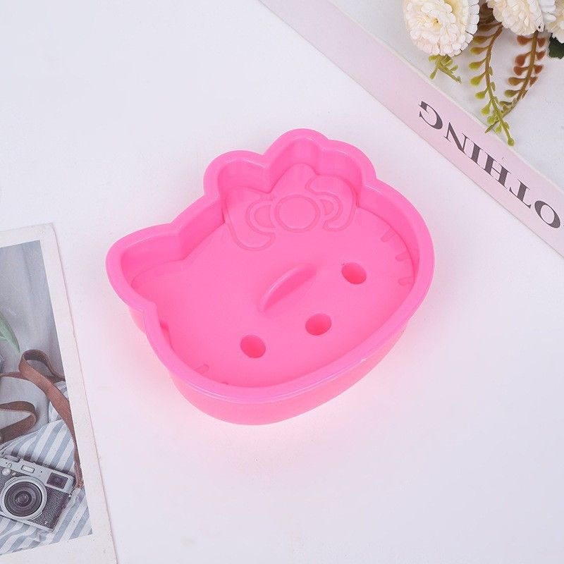 1pc Kawaii 3D Pink Hello Kitty Cookie Baking Mold Cute Cartoon Bow Cake Rice Ball Seal Baking Tool Stamping Gift