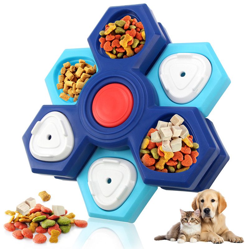 1pc Interactive Slow Feeder Bowl New Durable Latex Dog Cat Puzzle Board Anti Boredom Pet Toy Anti Choking IQ Training Food Dish