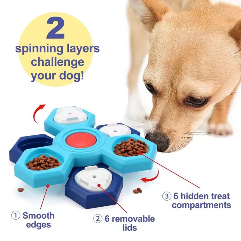 1pc Interactive Slow Feeder Bowl New Durable Latex Dog Cat Puzzle Board Anti Boredom Pet Toy Anti Choking IQ Training Food Dish