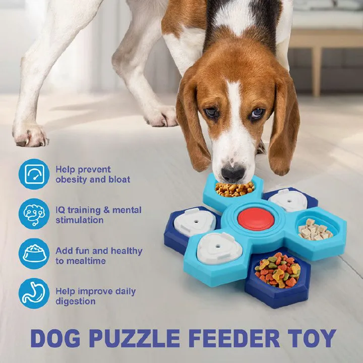 1pc Interactive Slow Feeder Bowl New Durable Latex Dog Cat Puzzle Board Anti Boredom Pet Toy Anti Choking IQ Training Food Dish