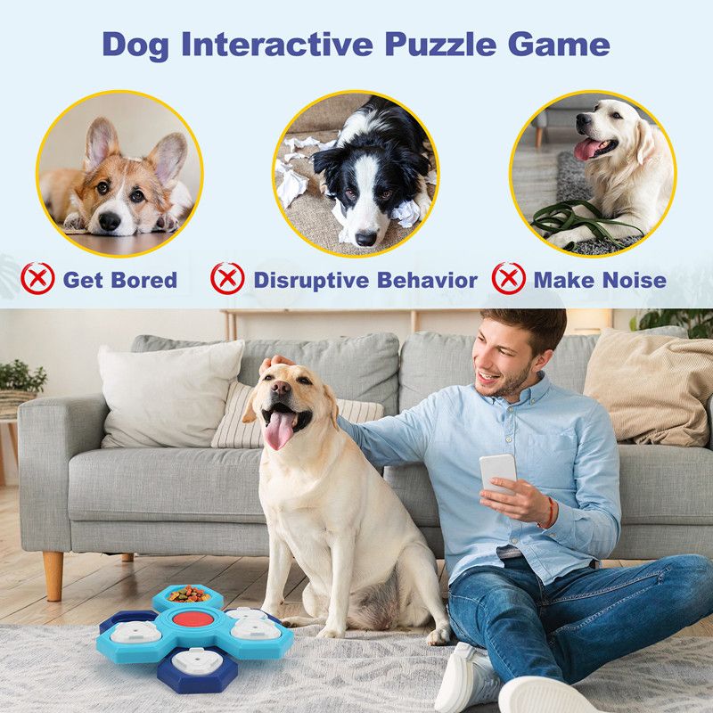 1pc Interactive Slow Feeder Bowl New Durable Latex Dog Cat Puzzle Board Anti Boredom Pet Toy Anti Choking IQ Training Food Dish