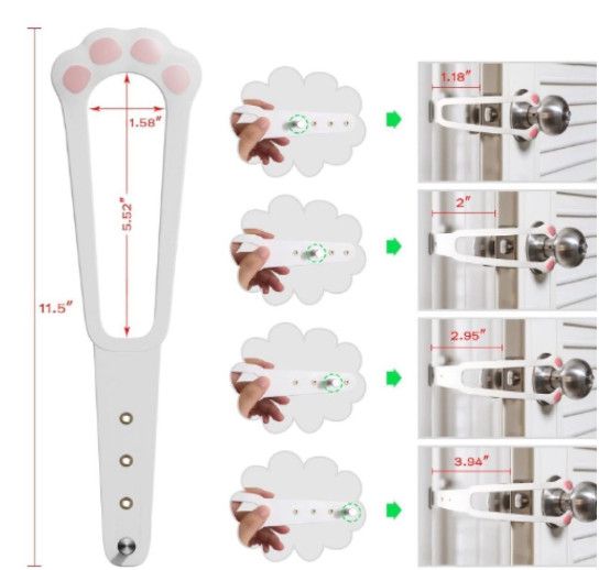 5pcs No Drill Cat Gate Indoor Pet Door Barrier Plastic Ventilation Pass Cat Access Keep Door Open for Bedroom Living Room
