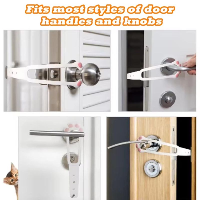 5pcs No Drill Cat Gate Indoor Pet Door Barrier Plastic Ventilation Pass Cat Access Keep Door Open for Bedroom Living Room