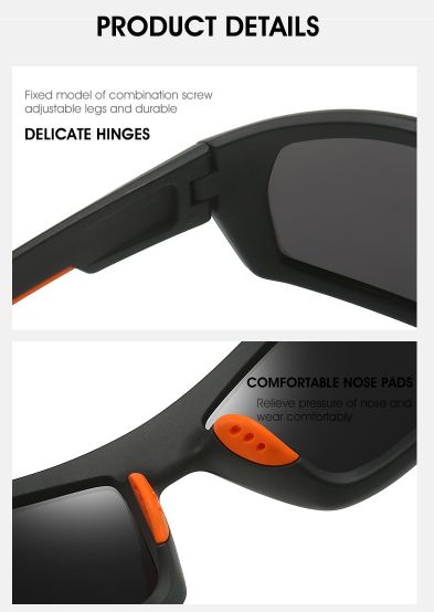 1pc New Sunglasses for Men Sport Polarized Square Frame Camouflage Sun Glasses Driving Fishing Cycling Skiing Sun Eyewear UV400