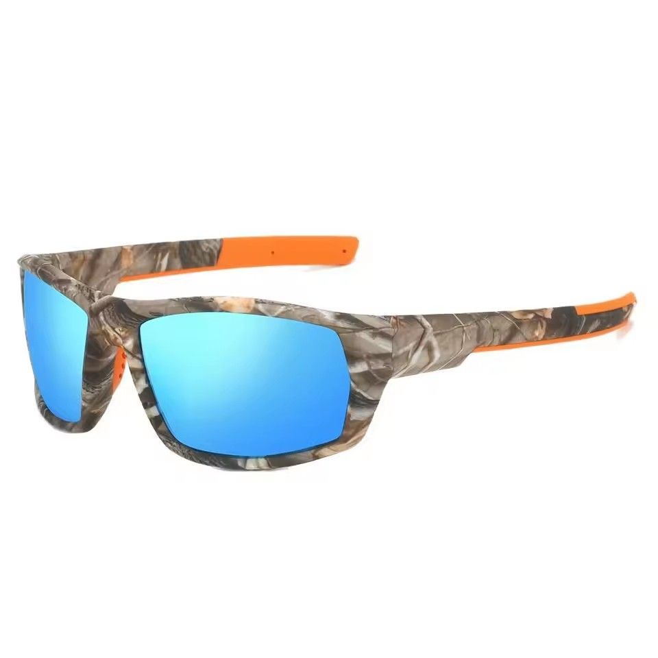 1pc New Sunglasses for Men Sport Polarized Square Frame Camouflage Sun Glasses Driving Fishing Cycling Skiing Sun Eyewear UV400