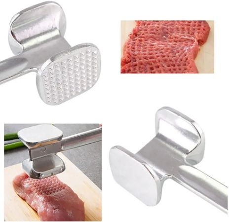 1PC Meat Tenderizer Hammer Two Sides Loose Meat Mallet Tool for Pounding Beef Steak Stainless Steel Meat Hammer Kitchen Tool