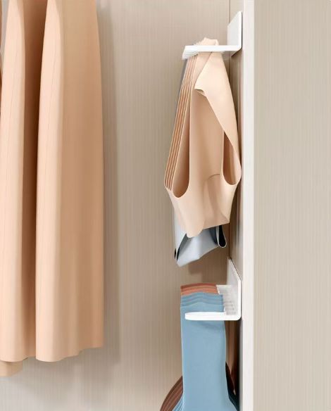 2PCS Underwear Organizer Plastic Closet Organizer Rack Organizer Multifunctional Traceless Clip Storage Rack For Bathroom Home