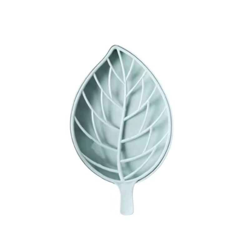 3PCS Concise Design Green Leaf Shape Soap Dish Tray Creative Plant Plastic Soap Saver Holder Household Bathroom Washing Supplies