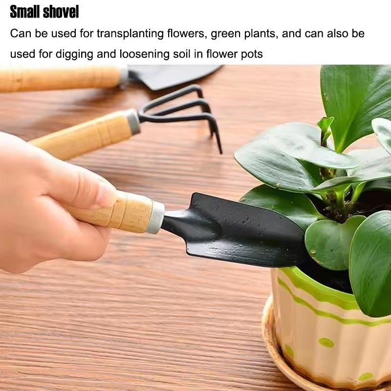 3PCS/1Set Mini Gardening Tools Set Portable Small Gardening Tool With Handles Shovel Rake Indoor Gardening Planting Flower Tools C-682