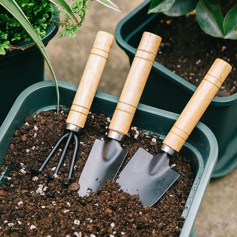 3PCS/1Set Mini Gardening Tools Set Portable Small Gardening Tool With Handles Shovel Rake Indoor Gardening Planting Flower Tools C-682