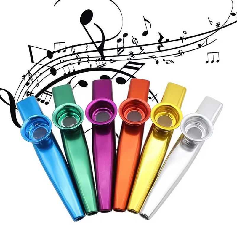 1PC Metal Kazoo Musical Instruments Flutes Diaphragm Mouth Kazoos Musical Instruments Good Companion for Guitar