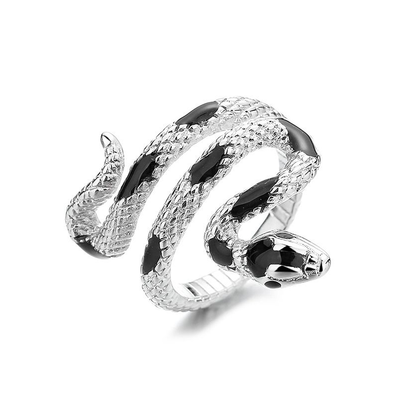 1PC Simple Gothic Snake Ring Retro Adjustable Opening Ring Elegant Unisex Banquet Jewelry Niche Accessories