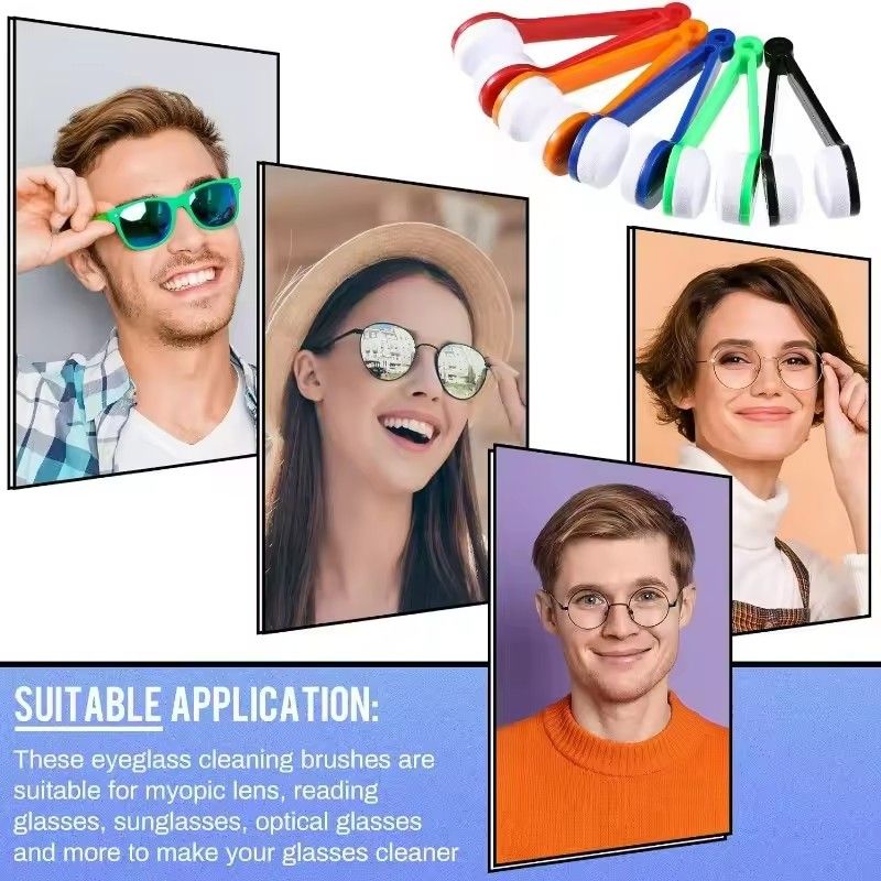 5pcs Glasses Cleaning Rub Portable Multifunctional Mini Eye Glasses Cleaner Brush Sunglasses Spectacles Microfiber Wiping Tool