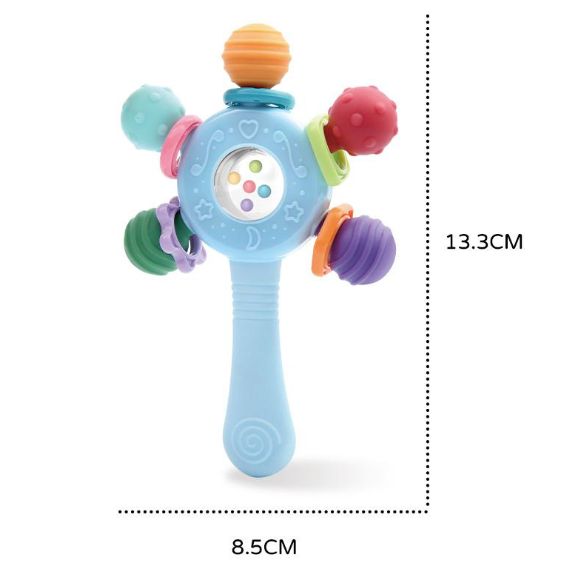 Silicone Teether Baby Toys 0 12 Months Rotating Rattle Ball Grasping Activity Baby Development Toy Baby Sensory Toys for Babies