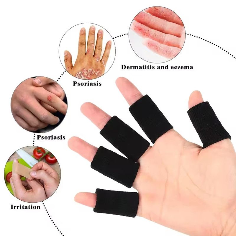 10pcs Nylon Finger Sleeve Support Thumb Brace Protector Gear Breathable Elastic Finger Tape For Basketball Tennis Sports Gym