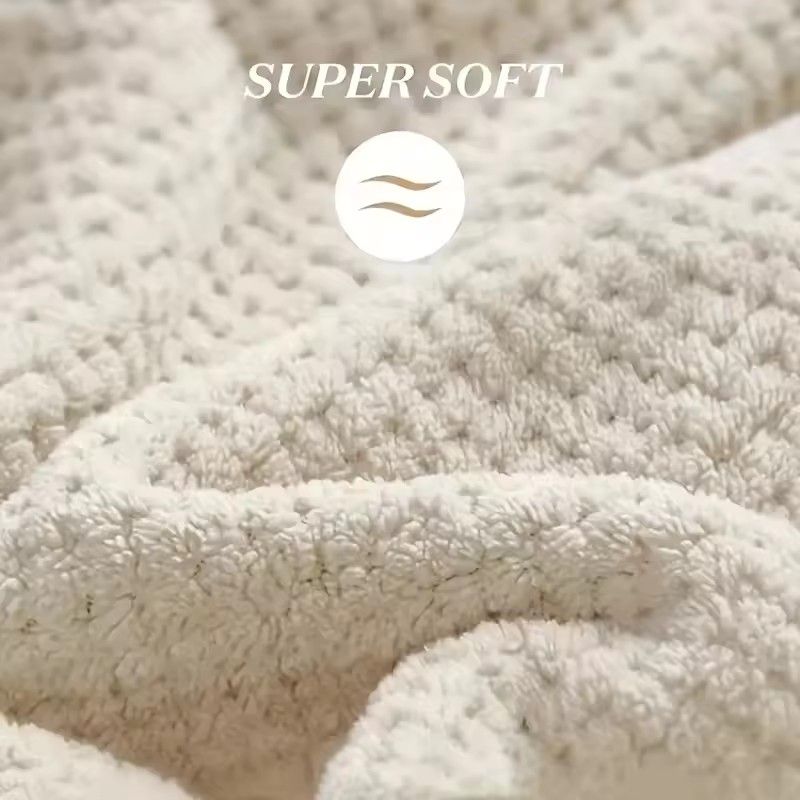 1PC Large Hair Drying Towel Solid Color Water Absorbent Microfiber Wrap with Elastic Strap Soft Quick Drying Towel for Hair