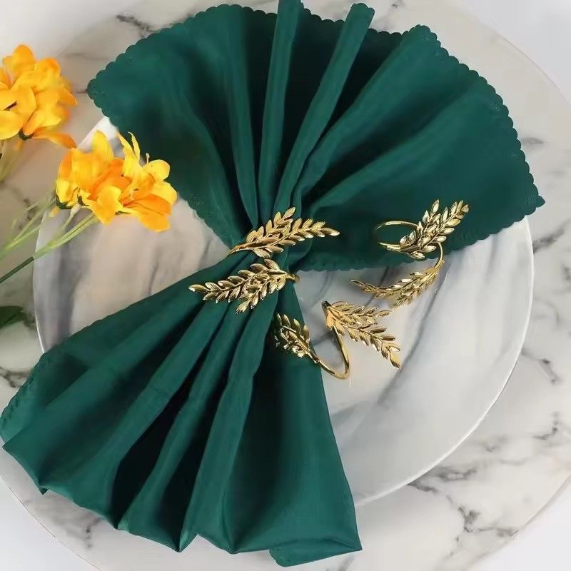 1PC Gold Silver Leaf Napkin Holders Fall Thanksgiving Wedding Party Table Decor Home Kitchen Napkin Buckle Accessories