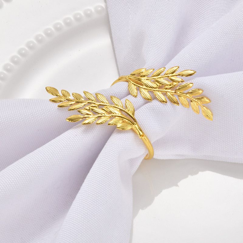 1PC Gold Silver Leaf Napkin Holders Fall Thanksgiving Wedding Party Table Decor Home Kitchen Napkin Buckle Accessories
