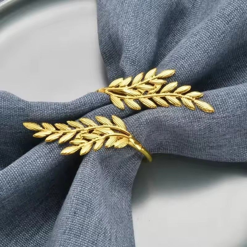 1PC Gold Silver Leaf Napkin Holders Fall Thanksgiving Wedding Party Table Decor Home Kitchen Napkin Buckle Accessories