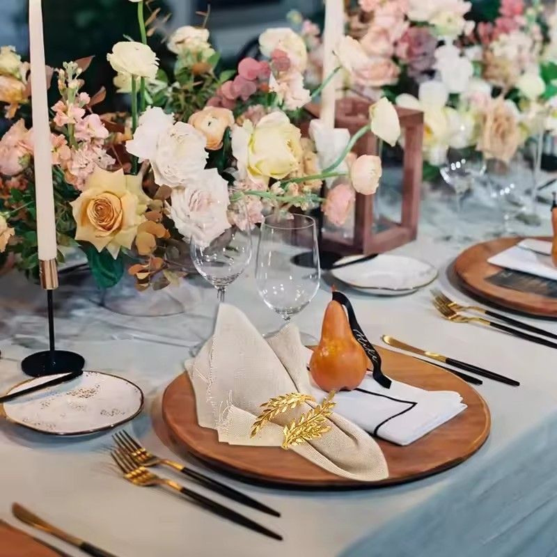 1PC Gold Silver Leaf Napkin Holders Fall Thanksgiving Wedding Party Table Decor Home Kitchen Napkin Buckle Accessories