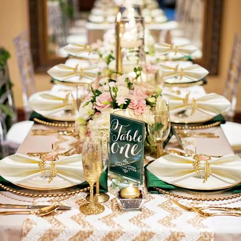1PC Gold Silver Leaf Napkin Holders Fall Thanksgiving Wedding Party Table Decor Home Kitchen Napkin Buckle Accessories
