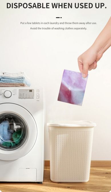 50PCS Color Absorbing Film Household Machine Wash nonwovens Anti Cross Dyeing Paper Clothes Mixed Washing No Cross Color Tools