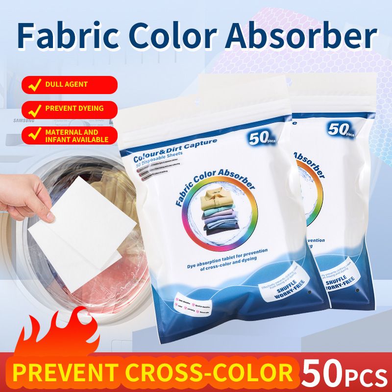 50PCS Color Absorbing Film Household Machine Wash nonwovens Anti Cross Dyeing Paper Clothes Mixed Washing No Cross Color Tools