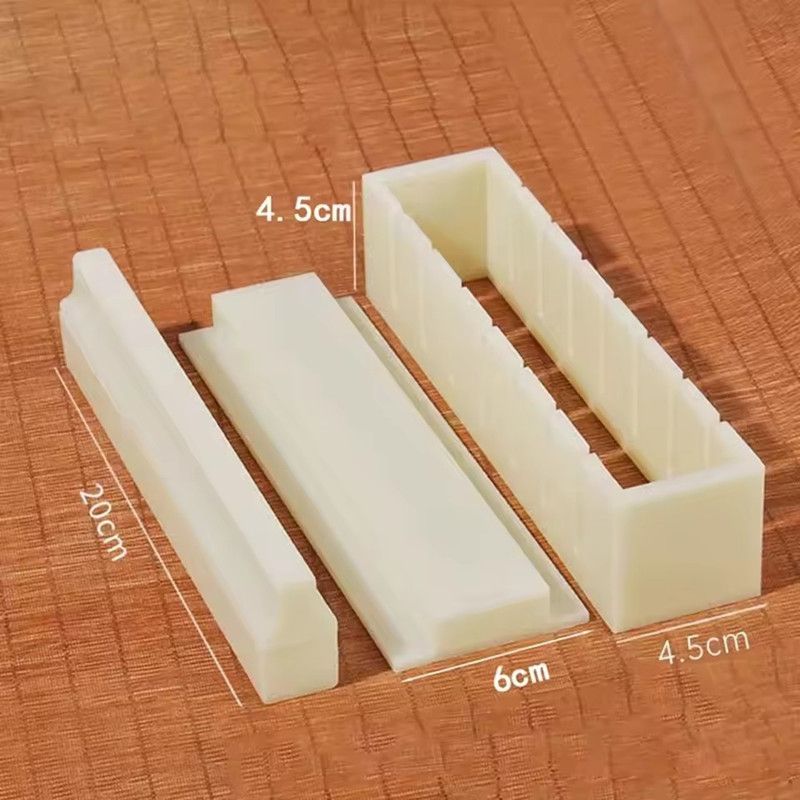 3PCS Sushi Maker Equipment Kit Plastic Kimbap Sushi Rolls Mold Round Square Heart-shaped Sushi Making Tools Cake Roll Mold
