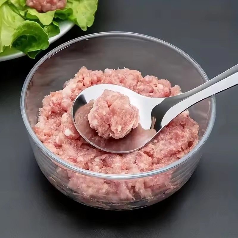 2PCS Home Use Stainless Steel Meatball Spoon for Making Fishballs And Meatballs Kitchen Tool for Crafting round Meat Molds