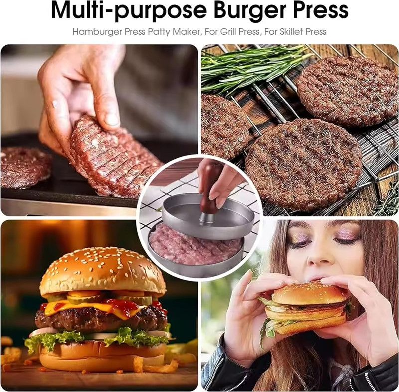 Hamburger Patty Machine Home Kitchen Burger Meat Press Making Round Patty Press Mold Creative Breakfast Patty Maker Aluminum Bur