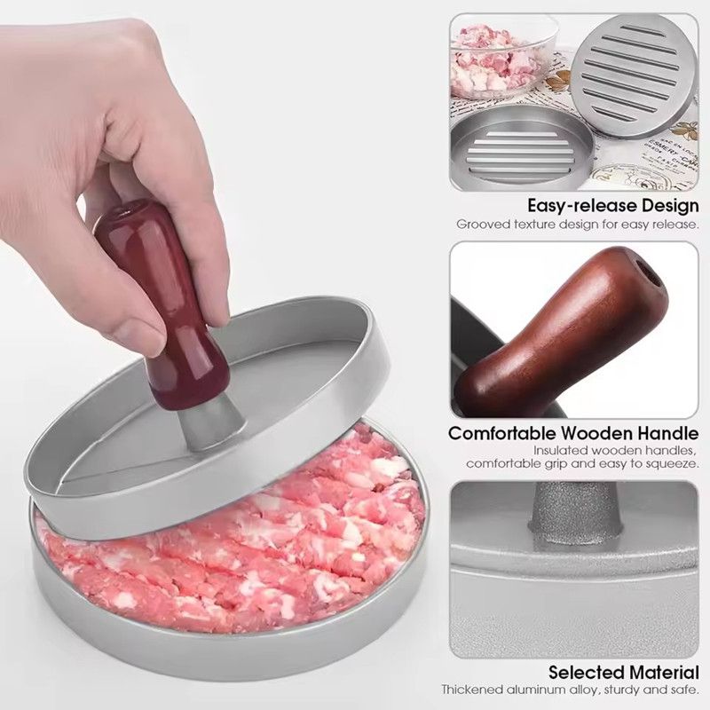 Hamburger Patty Machine Home Kitchen Burger Meat Press Making Round Patty Press Mold Creative Breakfast Patty Maker Aluminum Bur