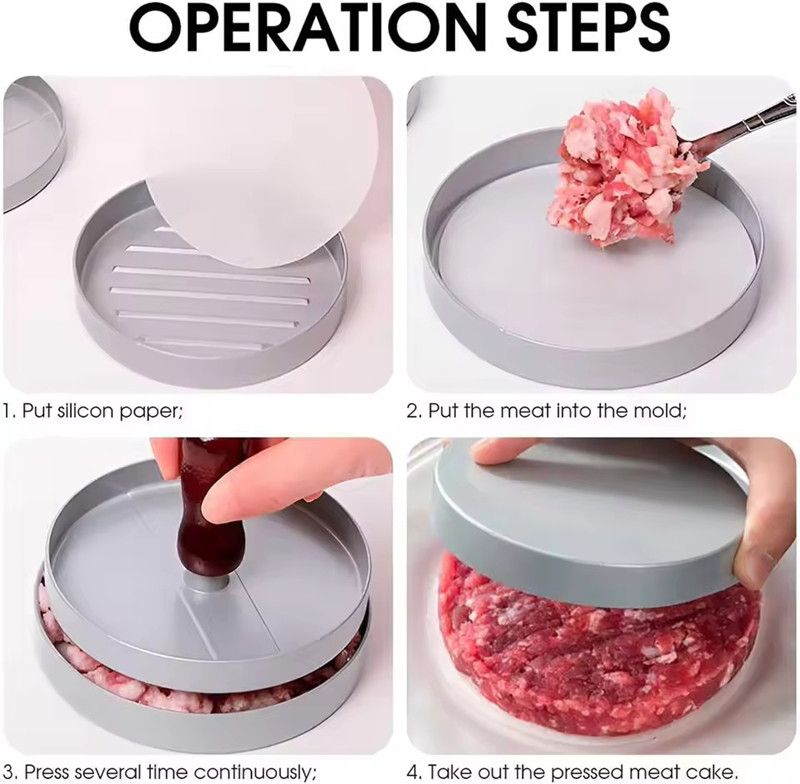 Hamburger Patty Machine Home Kitchen Burger Meat Press Making Round Patty Press Mold Creative Breakfast Patty Maker Aluminum Bur
