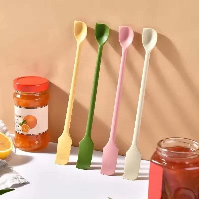 1PC Silicone Spatula Heat Resistant Long Handle Dual-Ended Scraper with Spoon Jam Spatulas Kitchen Gadget Kitchen Accessories