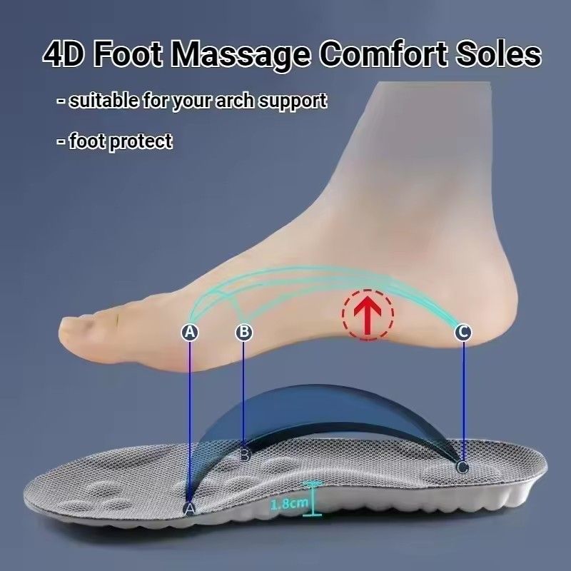 1Pair High Elasticity Latex Sport Insoles Soft Shoe Pads Arch Support Orthotic Insoles Breathable Deodorant Insole