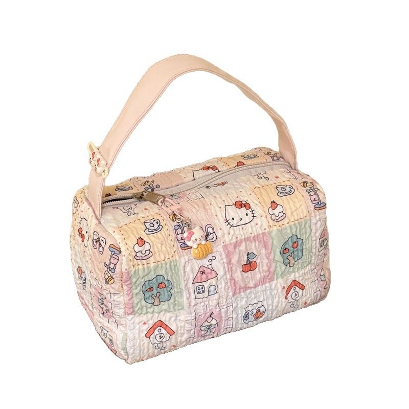 Kawaii Hello Kitty Kitty Makeup Bag Girl anime Storage bag Portable Travel storage bag Large capacity ins Handbag Couple Giftz