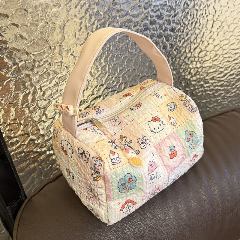 Kawaii Hello Kitty Kitty Makeup Bag Girl anime Storage bag Portable Travel storage bag Large capacity ins Handbag Couple Giftz